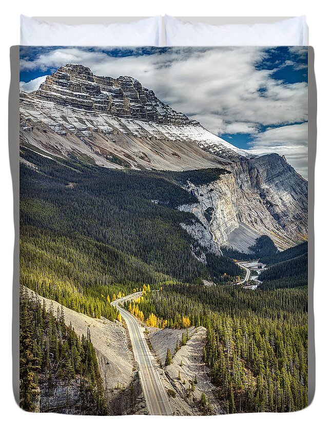 Travel Duvet Cover featuring the photograph Icefield Parkway Scenic Drive by Pierre Leclerc Photography