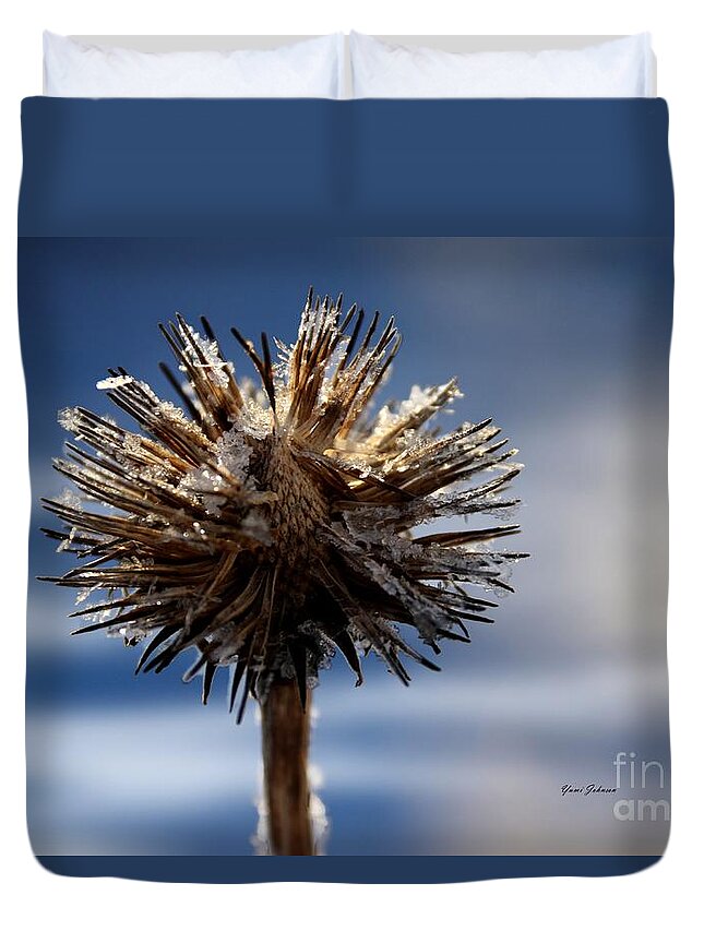 Nature Duvet Cover featuring the photograph Icicle flower by Yumi Johnson