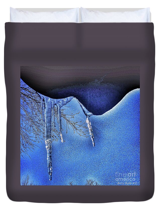 Ice Duvet Cover featuring the photograph Icicles by Barry Bohn