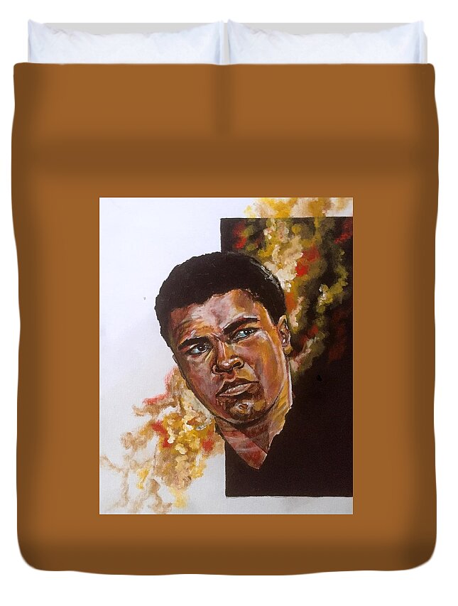Portrait Duvet Cover featuring the painting Icon by Joel Tesch