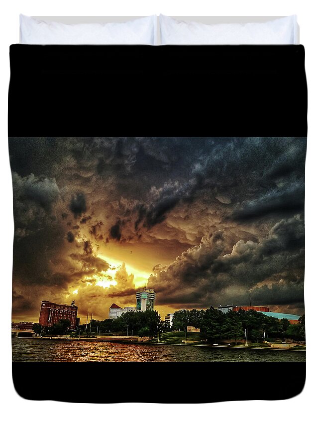 Wichita Duvet Cover featuring the photograph Ict Storm - from Smrt-phn by Brian Duram