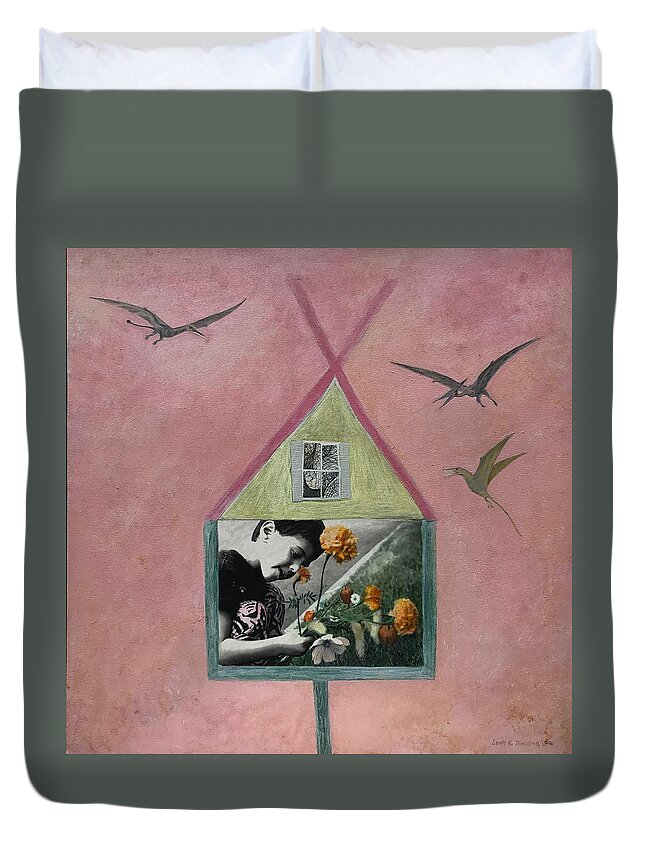 Boys Duvet Cover featuring the mixed media If His Mother Could Eat Him, She Would by Leah Tomaino