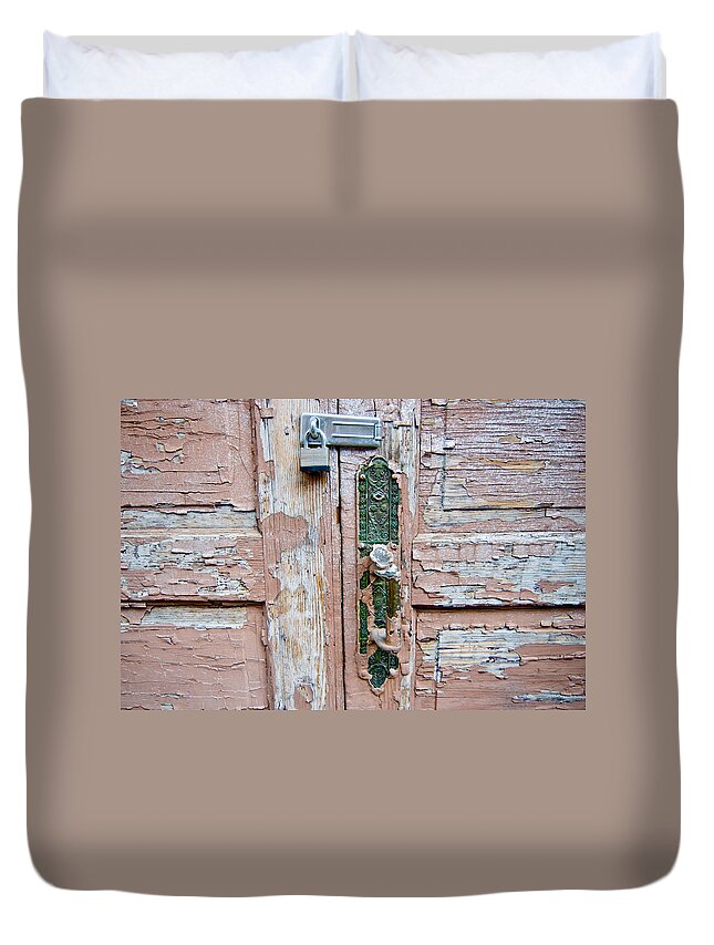 Antique Duvet Cover featuring the photograph If These Doors Could Talk by Julie Niemela