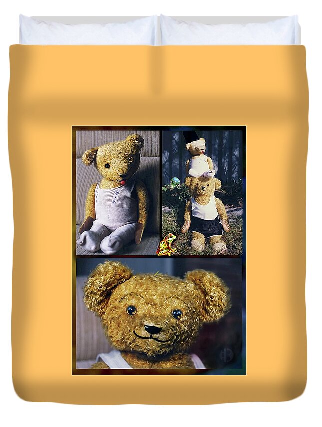 Teddy Bears Duvet Cover featuring the photograph If you go down to the woods today. . . by Hartmut Jager