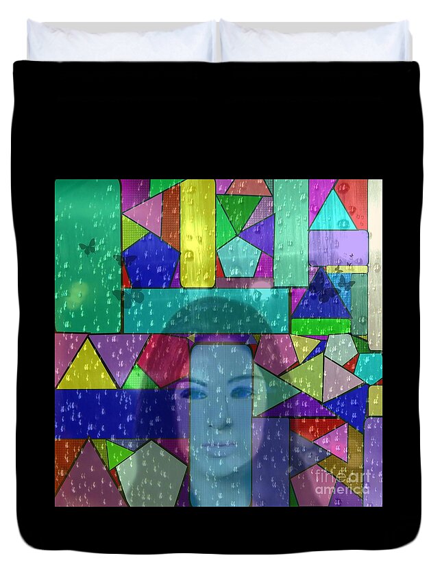 Stained Glass Duvet Cover featuring the digital art I'll Always Remember by Diamante Lavendar