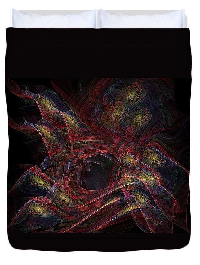 Illusion Duvet Cover featuring the digital art Illusion And Chance - Fractal Art by Nirvana Blues
