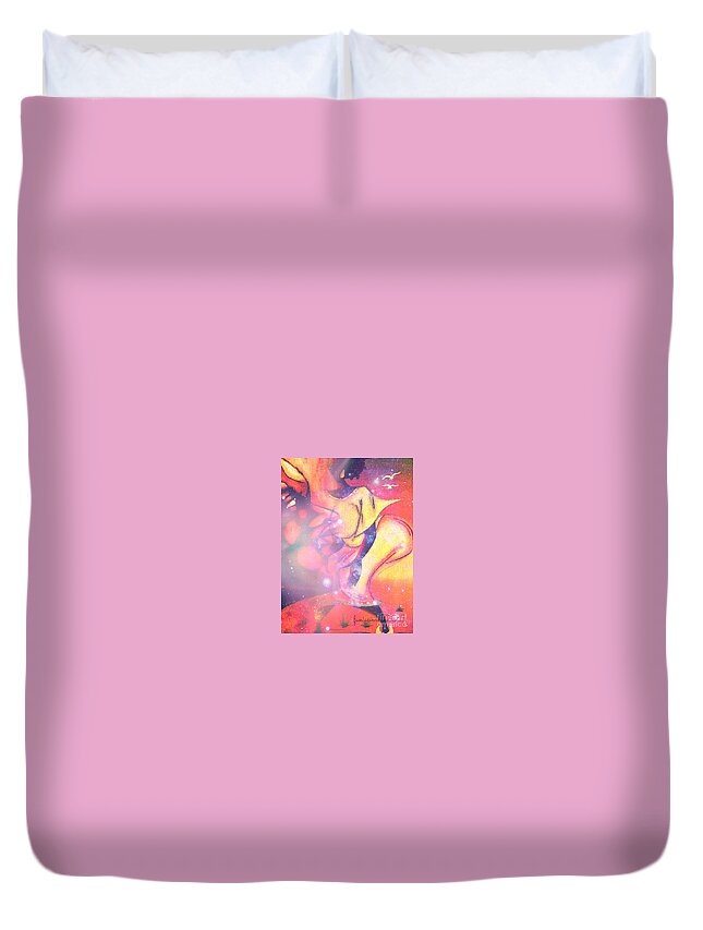 Illusion Of A Man Duvet Cover featuring the mixed media Illusion Of A Man by Fania Simon