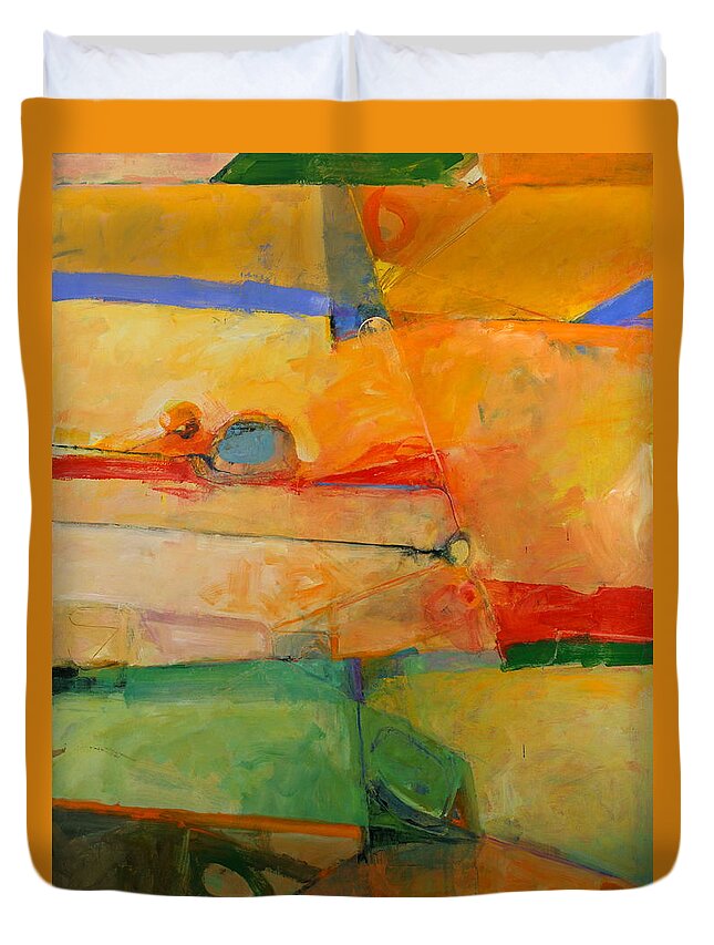 Abstract Painting Duvet Cover featuring the painting I'm in corn by Cliff Spohn