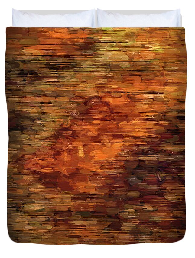 Impressionist Autumn Colors # Texture Duvet Cover featuring the photograph Impressionist Autumn colors by Louis Ferreira