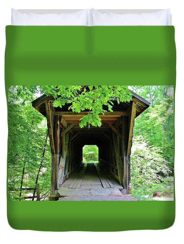 Claremont Duvet Cover featuring the photograph In And Out Of Bridge by Cynthia Guinn