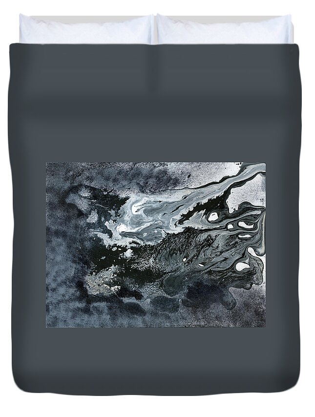 Abstract Duvet Cover featuring the painting In Ashes by Matthew Mezo