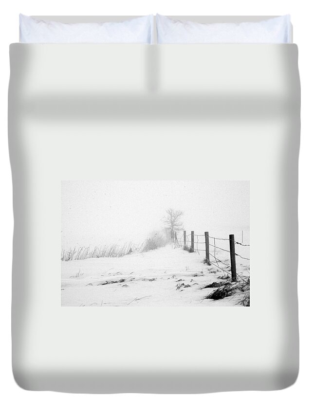 Landscape Duvet Cover featuring the photograph In Defense of Snow by Julie Lueders 