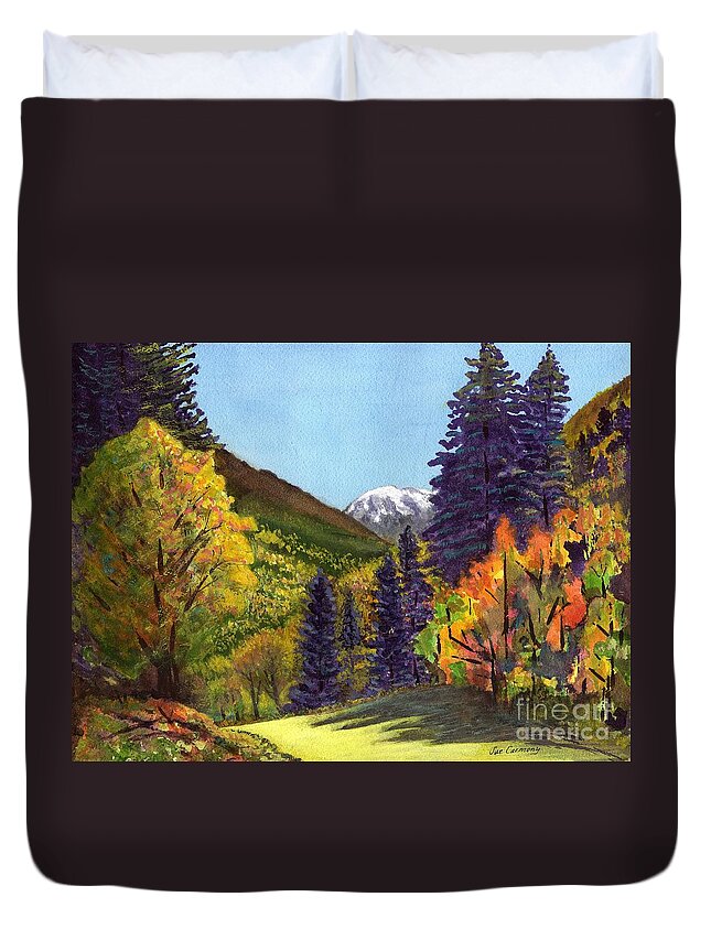 Mountains Duvet Cover featuring the painting In His Presence by Sue Carmony