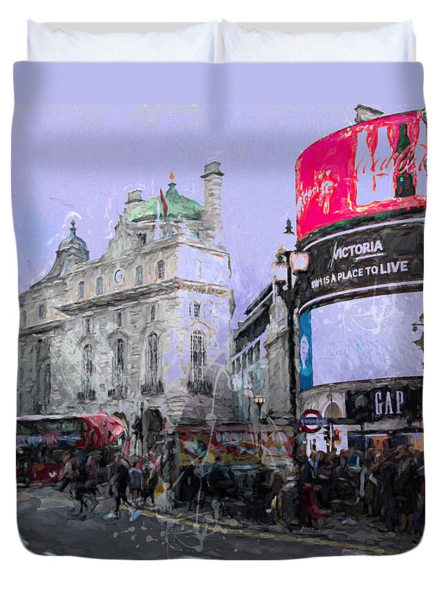 London Duvet Cover featuring the digital art In London by Roger Lighterness