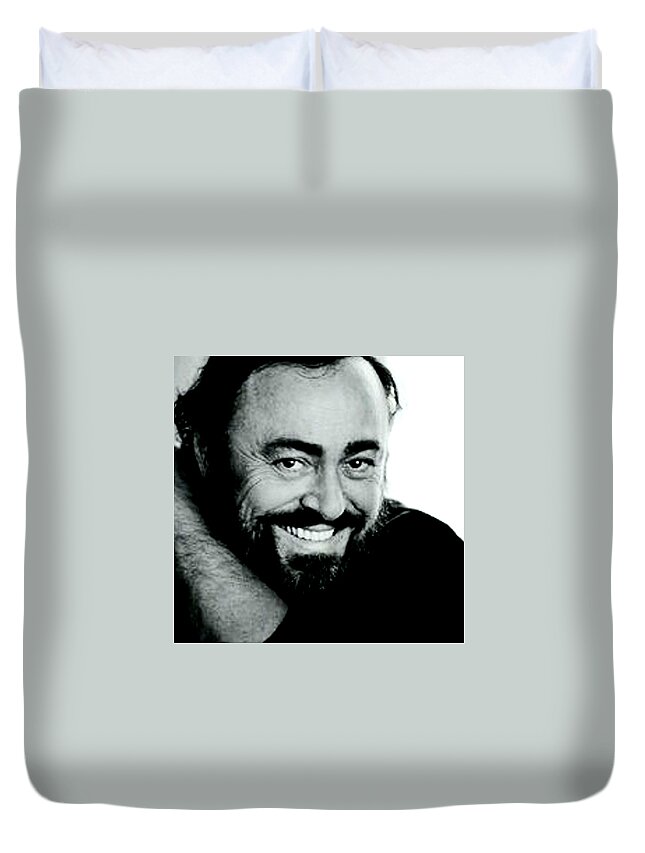 Luciano Pavarotti Duvet Cover featuring the photograph In Memory Of Luciano Died On September 6, 2007 by Jay Milo