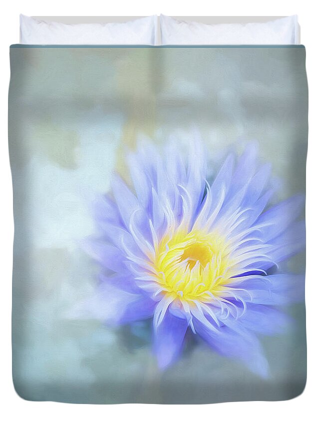 Waterlily Duvet Cover featuring the photograph In My Dreams. by Usha Peddamatham