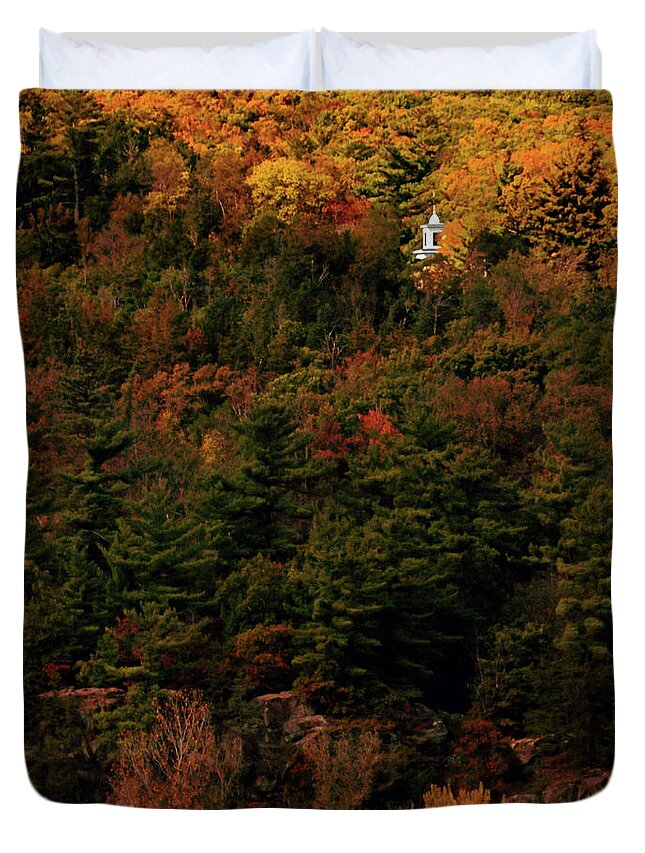 Minnesota Duvet Cover featuring the photograph In the Autumn Forest by Hans Brakob