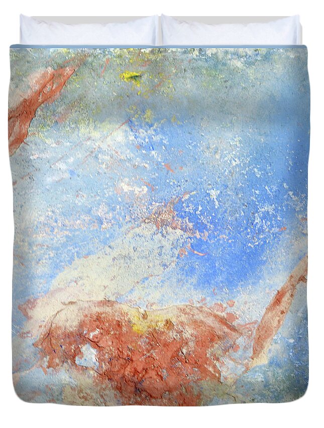 Beginning Duvet Cover featuring the mixed media In the Beginning by Deborah Boyd