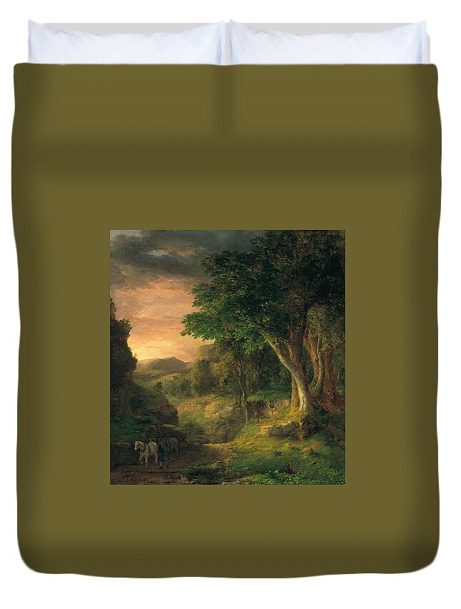 George Inness Duvet Cover featuring the painting In the Berkshires, from 1848-1850 by George Inness