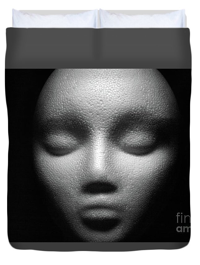 Face Duvet Cover featuring the photograph In The Dark by Dan Holm