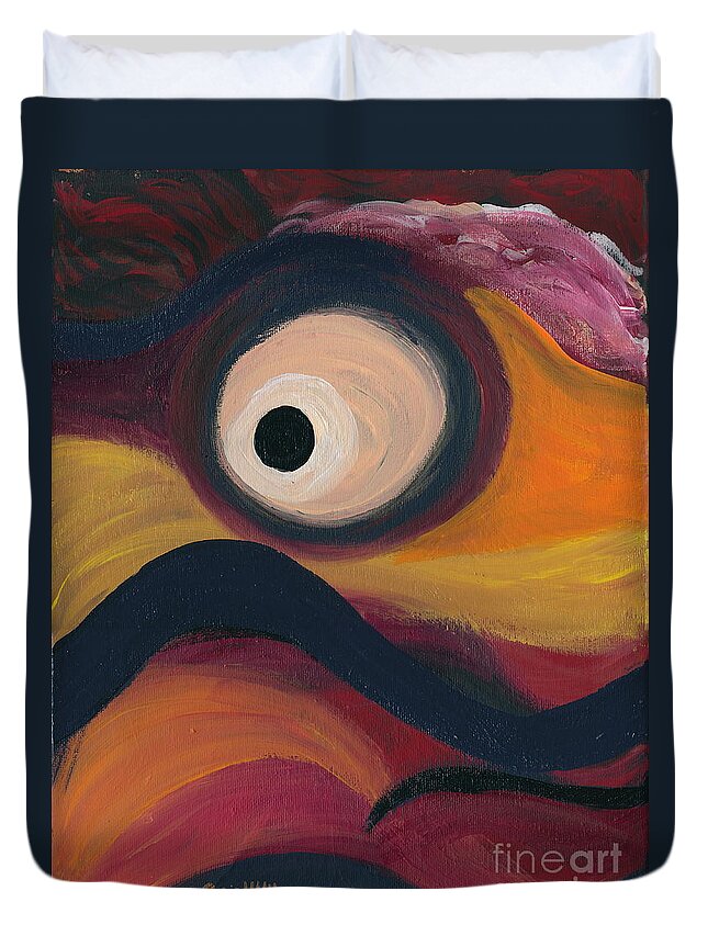 Abstract Duvet Cover featuring the painting In the Eye of the Hurricane by Ania M Milo