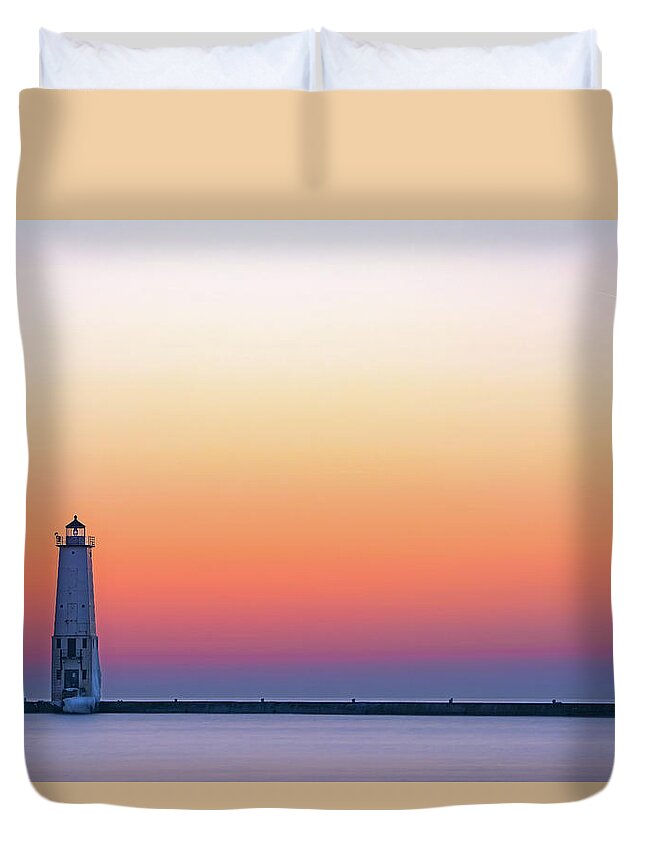 Sunset Duvet Cover featuring the photograph In The Gloaming by LaNae Riviere Loyd