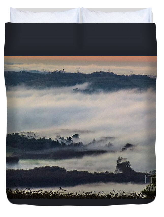 Adornment Duvet Cover featuring the photograph In the Mist 2 by Jean Bernard Roussilhe
