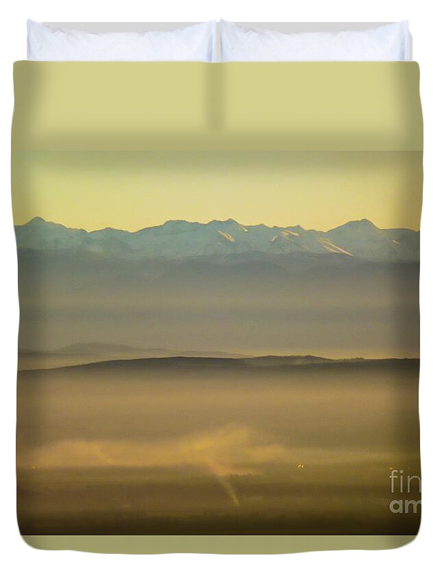 Adornment Duvet Cover featuring the photograph In The Mist 5 by Jean Bernard Roussilhe