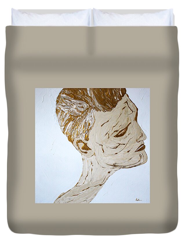 Man Duvet Cover featuring the painting In the Moment 2 by Sonali Kukreja