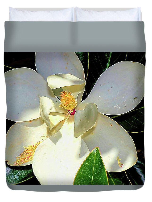 Flower Photography Duvet Cover featuring the photograph In the Shade by Diana Mary Sharpton
