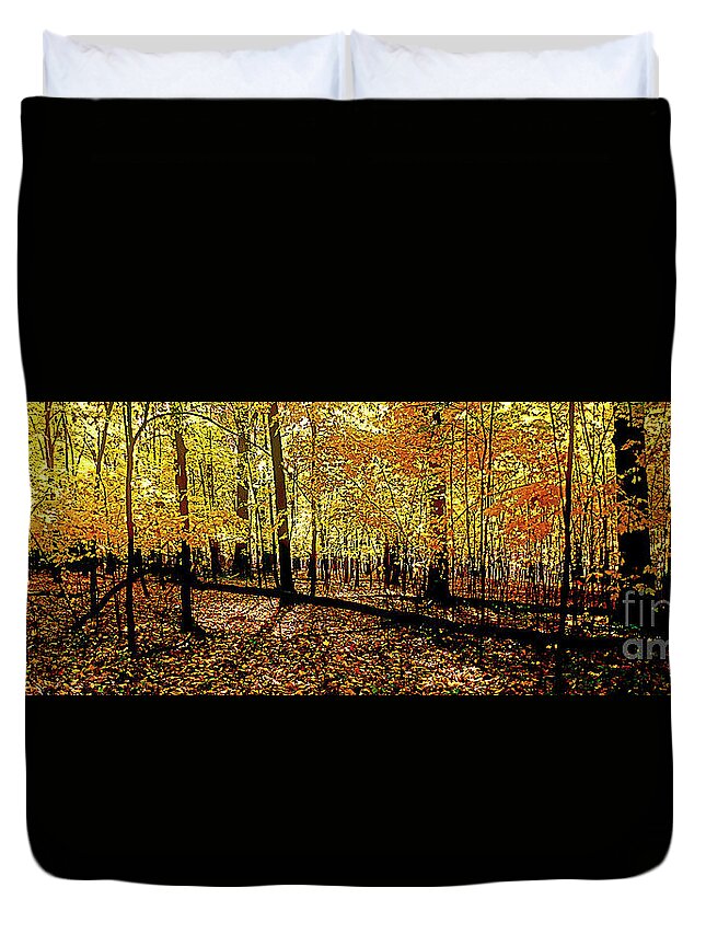 Woods Duvet Cover featuring the photograph In The The Woods, Fall by Tom Jelen