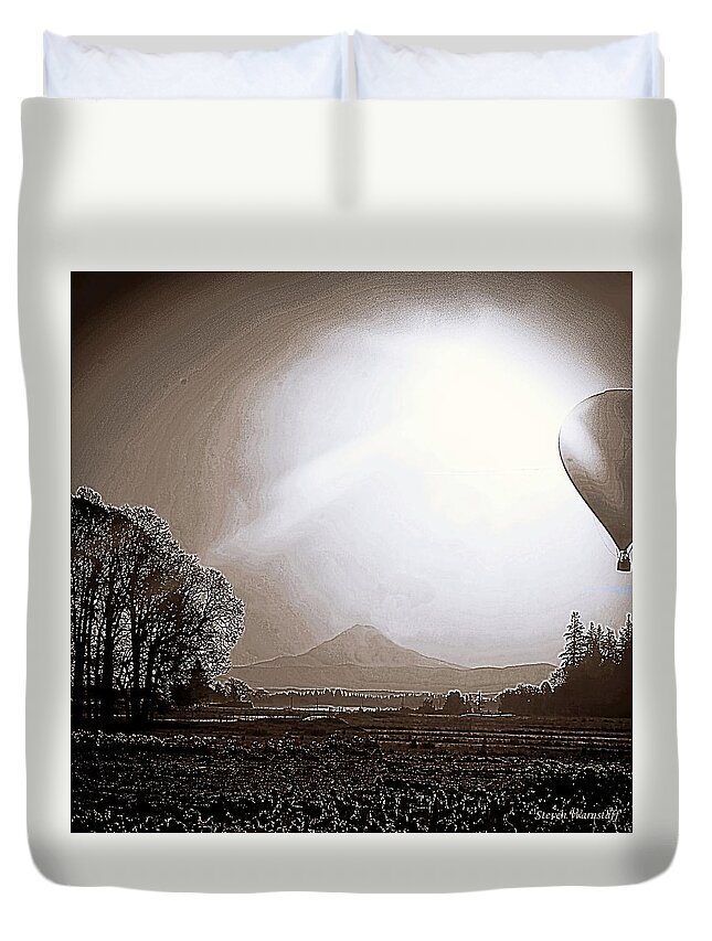 Hot Air Balloon Duvet Cover featuring the photograph In the Year 1888 by Steve Warnstaff