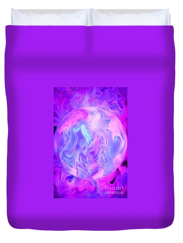 Abstract Duvet Cover featuring the digital art In This Fantasy World by Krissy Katsimbras
