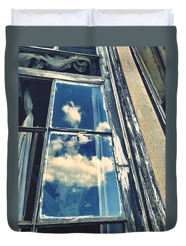Window Duvet Cover featuring the photograph In Through The Clouds by Brad Hodges