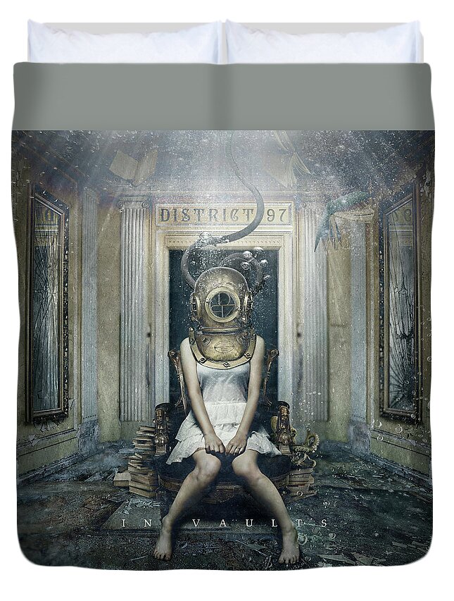  Duvet Cover featuring the digital art In Vaults by District 97