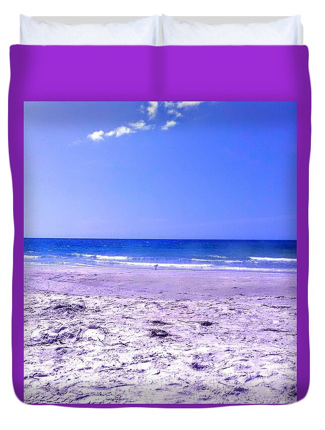 Beach Duvet Cover featuring the photograph Indian Rocks Beach by Suzanne Berthier