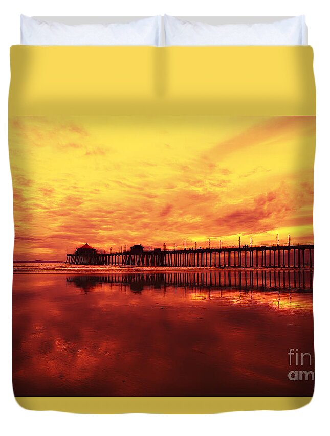 Sunset Duvet Cover featuring the photograph Indian Summer by Susan Gary