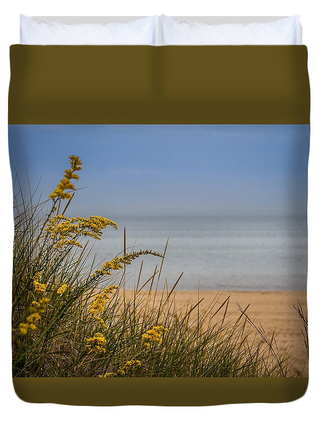 Beach Duvet Cover featuring the photograph Indiana Dunes on Lake Michigan by Ron Pate