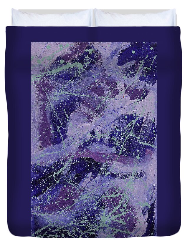 Abstract Duvet Cover featuring the painting Indigo Majestic by Julius Hannah