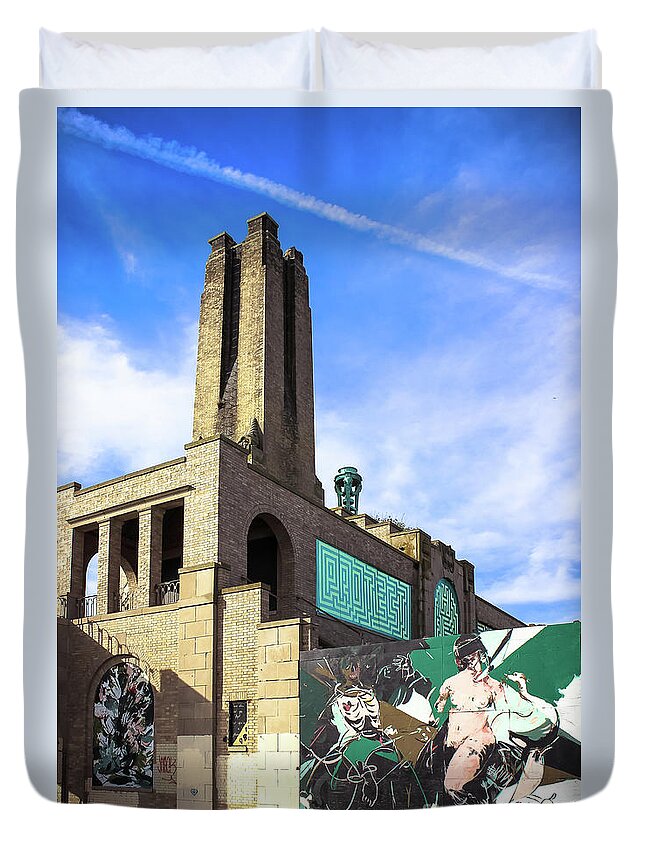 Asbury Park Duvet Cover featuring the photograph Industrial Art by Colleen Kammerer