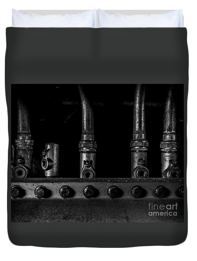 Industrial Duvet Cover featuring the photograph Industrial Conduits by James Aiken