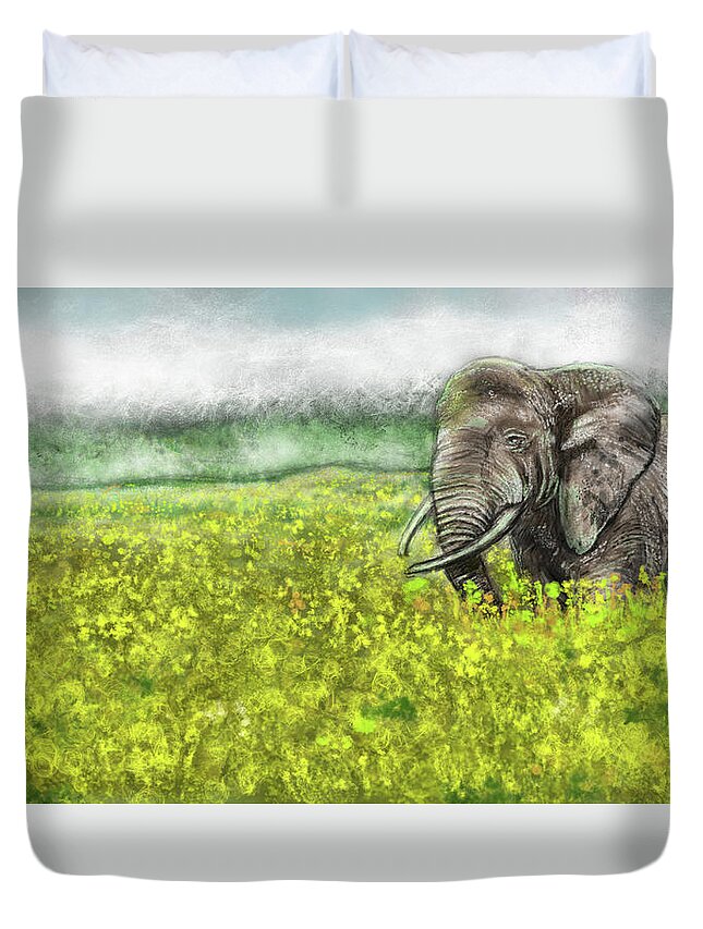 Landscape Scene Duvet Cover featuring the painting Infinite Memories by Rob Hartman
