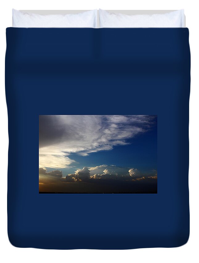 Sunset Duvet Cover featuring the digital art Infinite Sky by Dan Stone