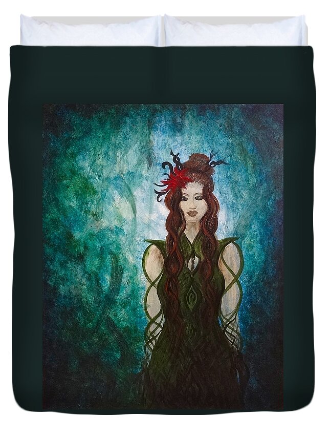Infinity Duvet Cover featuring the painting Infinity Goddess by Michelle Pier