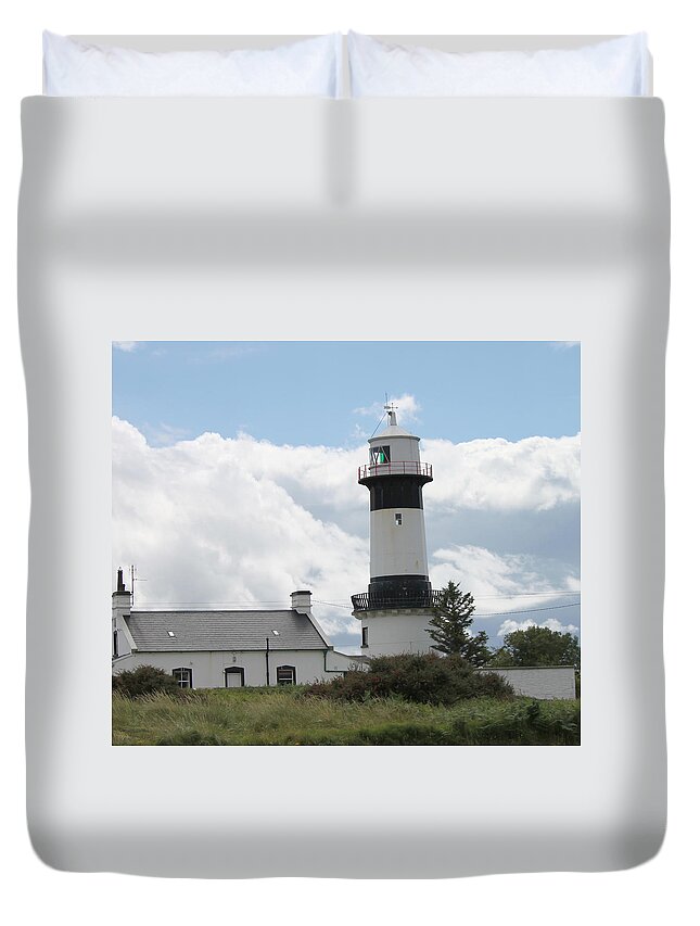 Lighthouse Duvet Cover featuring the photograph Inishowen Lighthouse by John Moyer