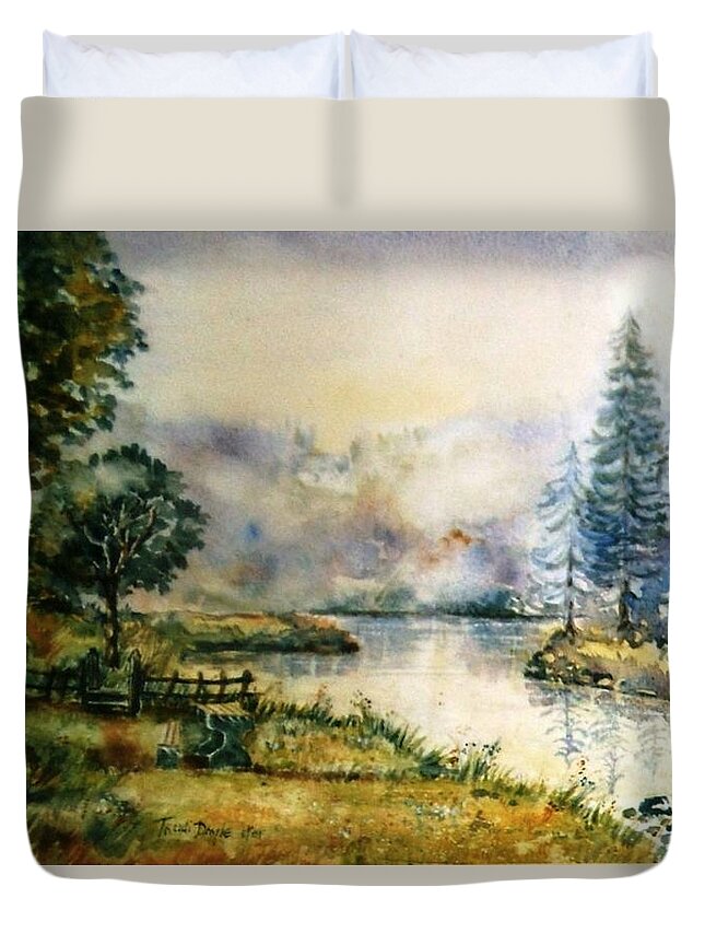 Inistioge Duvet Cover featuring the painting Inistioge County Kilkenny by Trudi Doyle