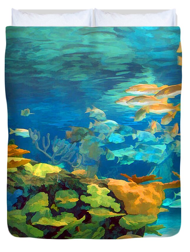 Reef Duvet Cover featuring the photograph Inland Reef by Sam Davis Johnson