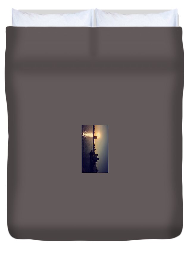 Skyline Duvet Cover featuring the photograph Inner Harbor by Cassie Mizzoni