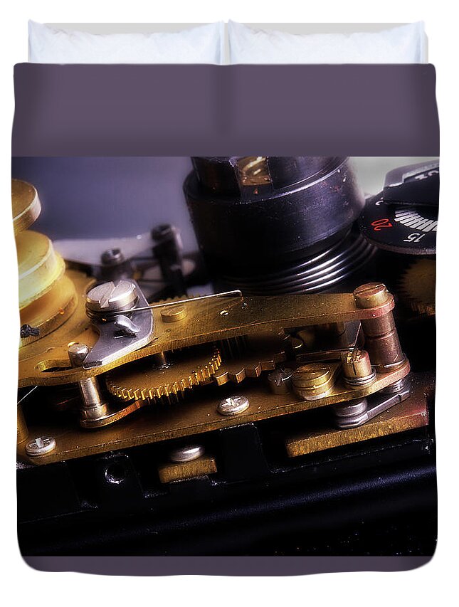 Camera Duvet Cover featuring the photograph Inner Workings by Mike Eingle