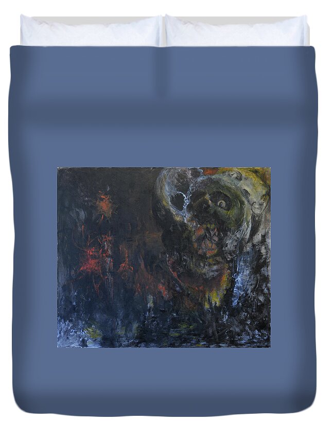 Ennis Duvet Cover featuring the painting Innocence Lost by Christophe Ennis